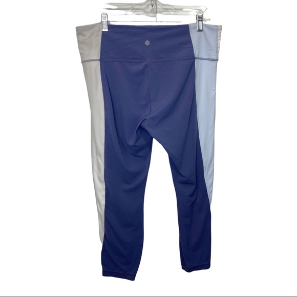 Athleta Womens Leggings Salutation Colorblock Asymmetrical Gray Ivory Size XL - Picture 2 of 14